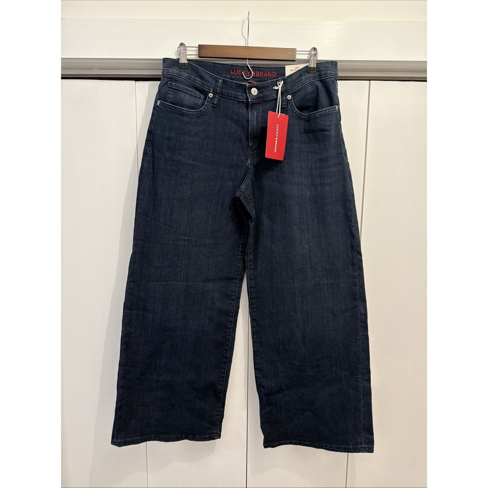 NEW Lucky Brand Sweet Mid Rise Wide Leg Jeans Women's Sz 10/30, Dark Wash